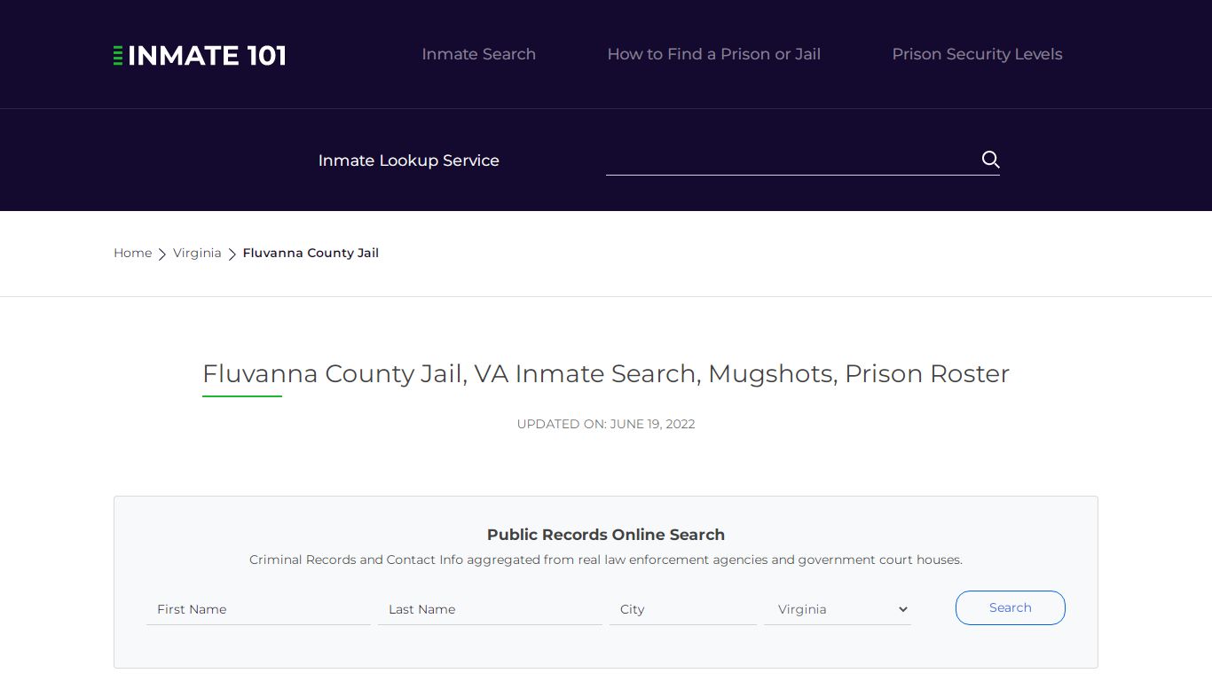 Fluvanna County Jail, VA Inmate Search, Mugshots, Prison Roster